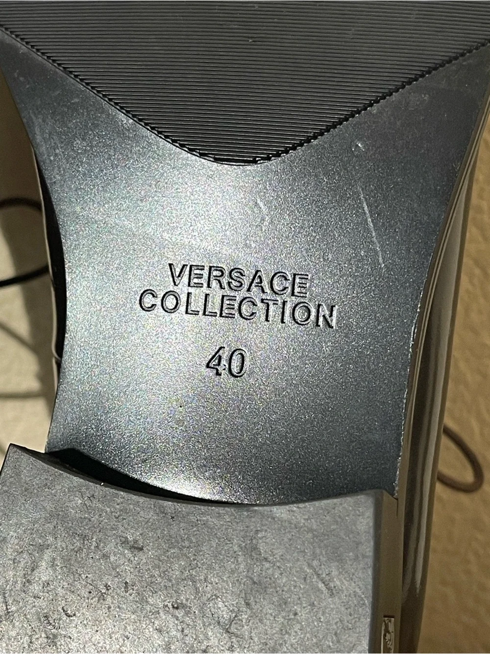 Versace Collection Men's Shiny Dark Brown Cap-Toe Oxfords